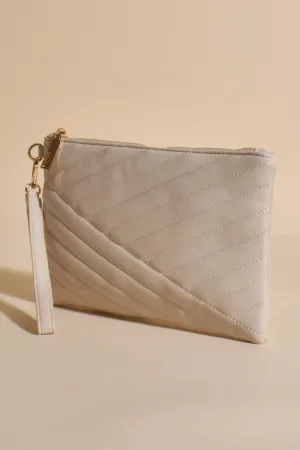 Adorne Thelma Quilted Clutch Cream