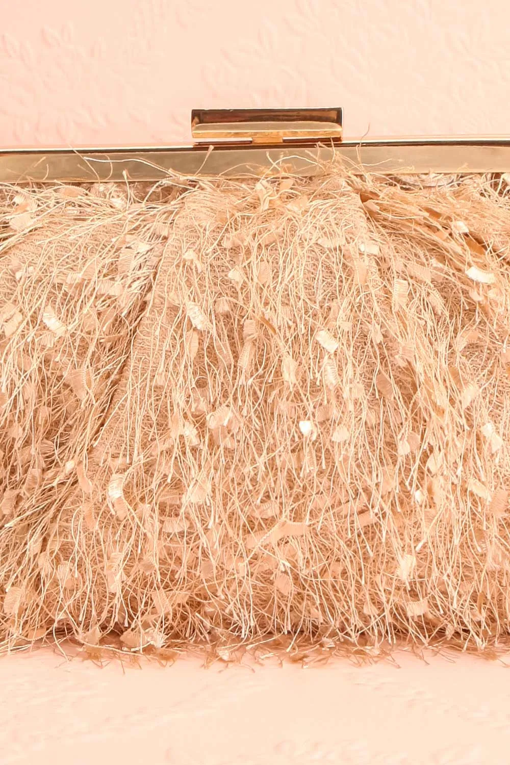 Akaa | Beige Fringe Clutch