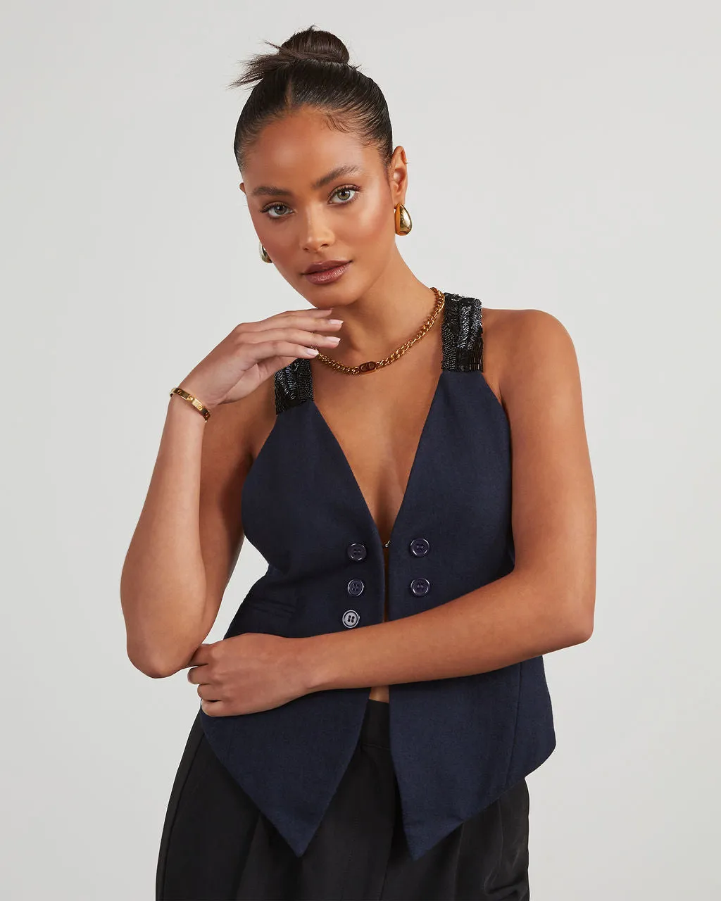 Alexander Embellished Tailored Vest