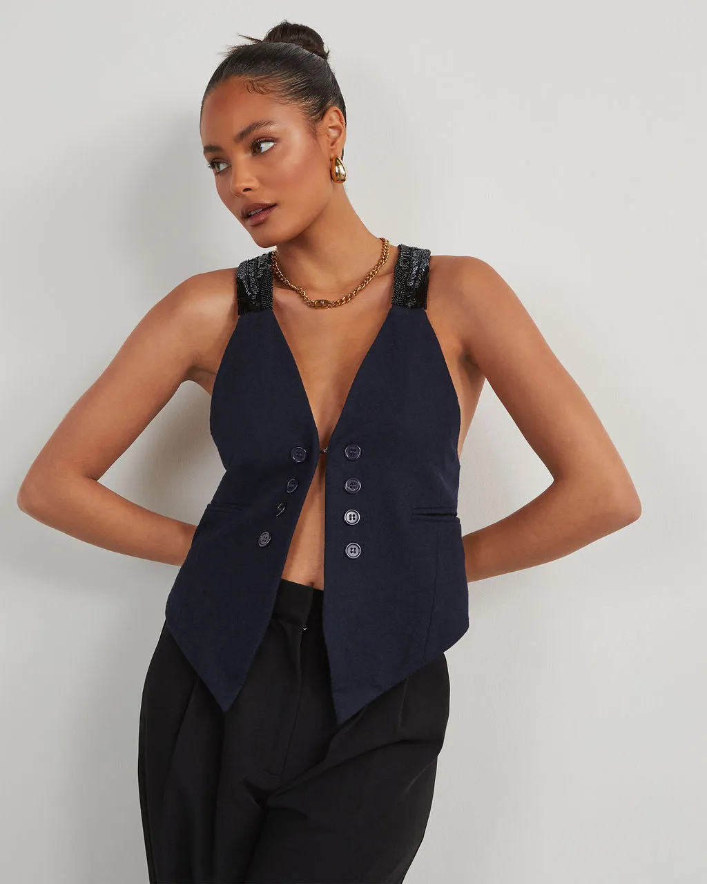 Alexander Embellished Tailored Vest