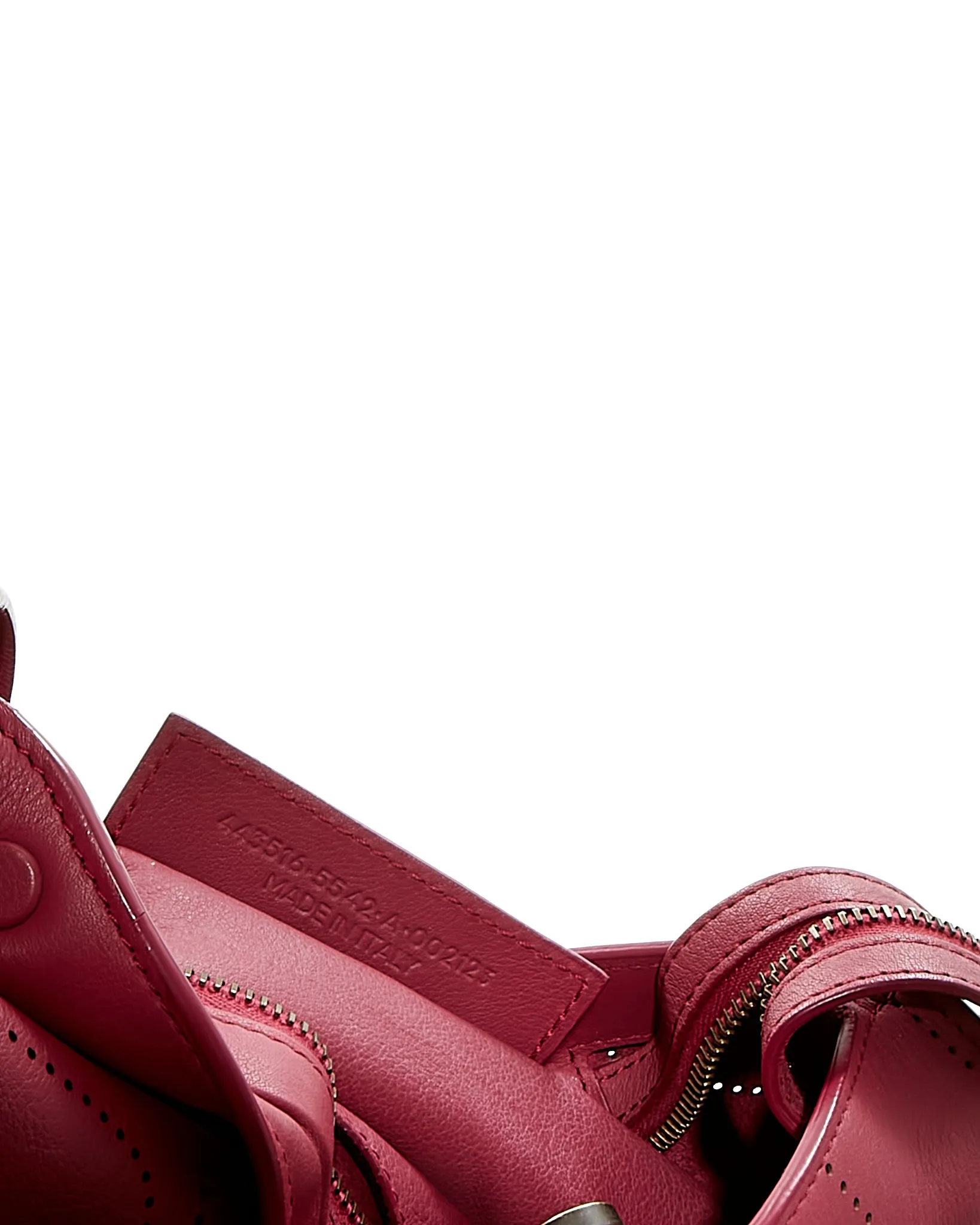 Balenciaga Cranberry Leather Blackout Motocross City S Bag