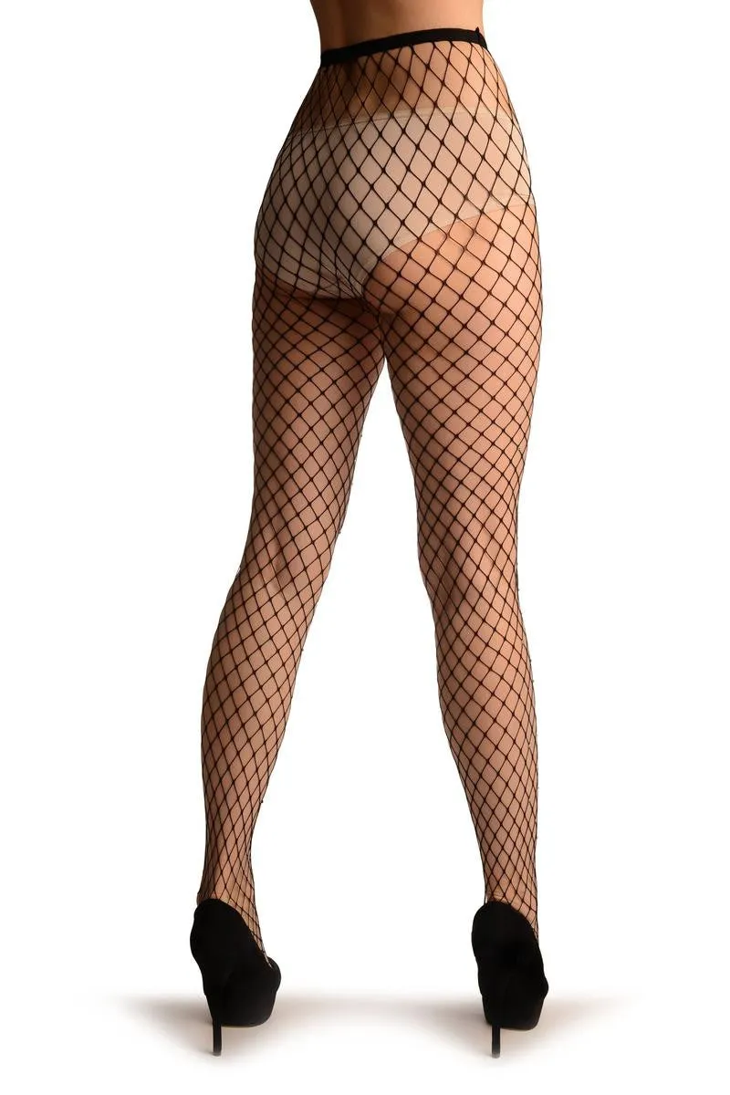 Black Medium Fishnet With Diamantes