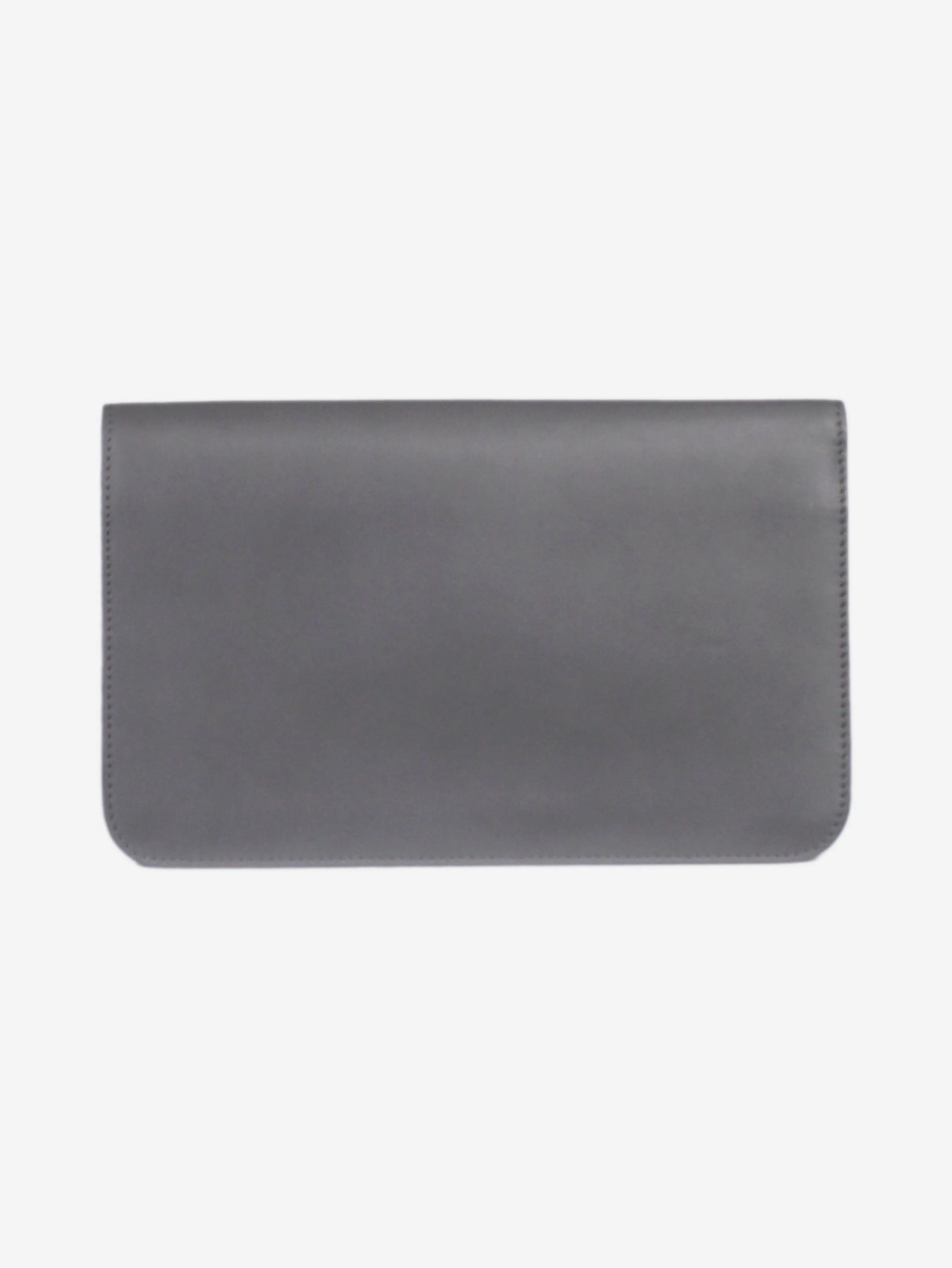 Blue and grey leather clutch wallet