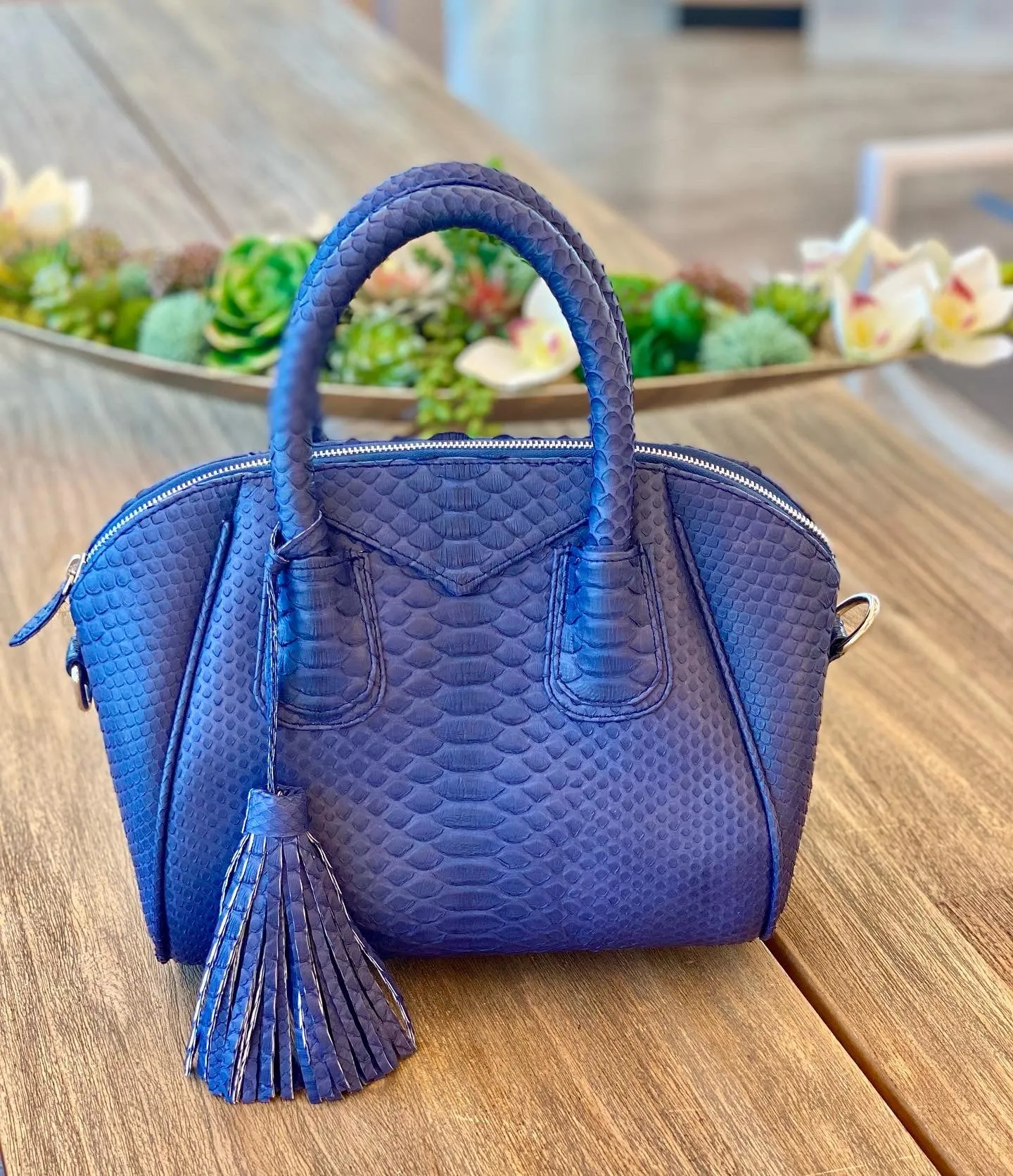 Blue Satchel Bag