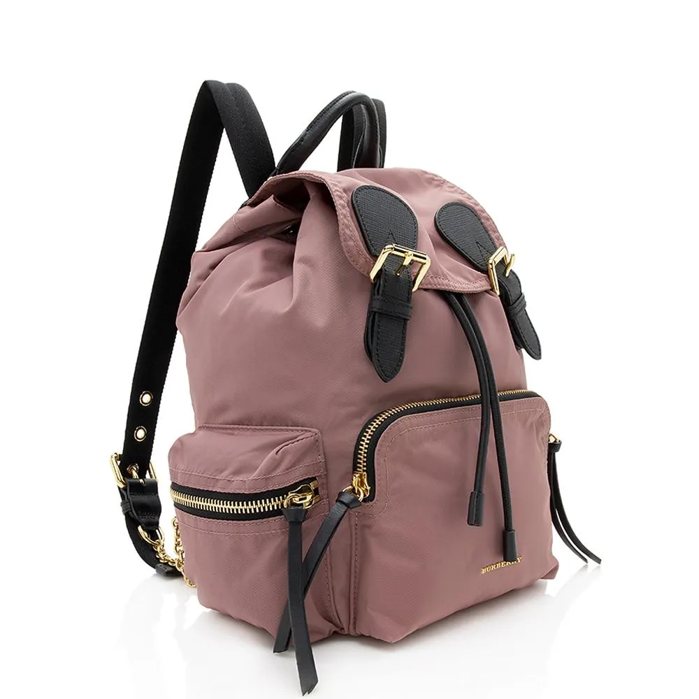 Burberry Nylon Leather Medium Rucksack Backpack (SHF-12368)