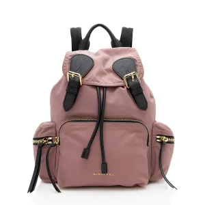 Burberry Nylon Leather Medium Rucksack Backpack (SHF-12368)