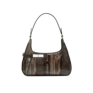 CALVIN KLEIN Women’s "Jade" Top Zipper Shoulder Bag In Black Brown Multi