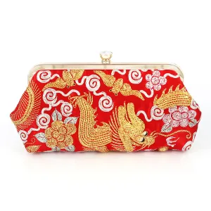 Chinese Kwan Kwa Clutch - Dragon & Phoenix 【裙褂手袋-龍鳳】