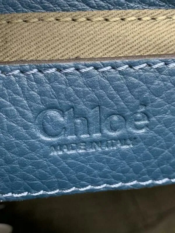 Chloé Marcie Medium Satchel Blue Leather Shoulder Bag