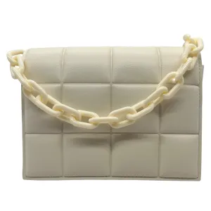 CHLOE K NEW YORK Convertible Quilted Crossbody - Cream NEW w/Tags