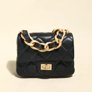 Chunky Chain Leather Strap Satchel