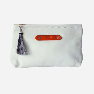 Cream Zippy Clutch