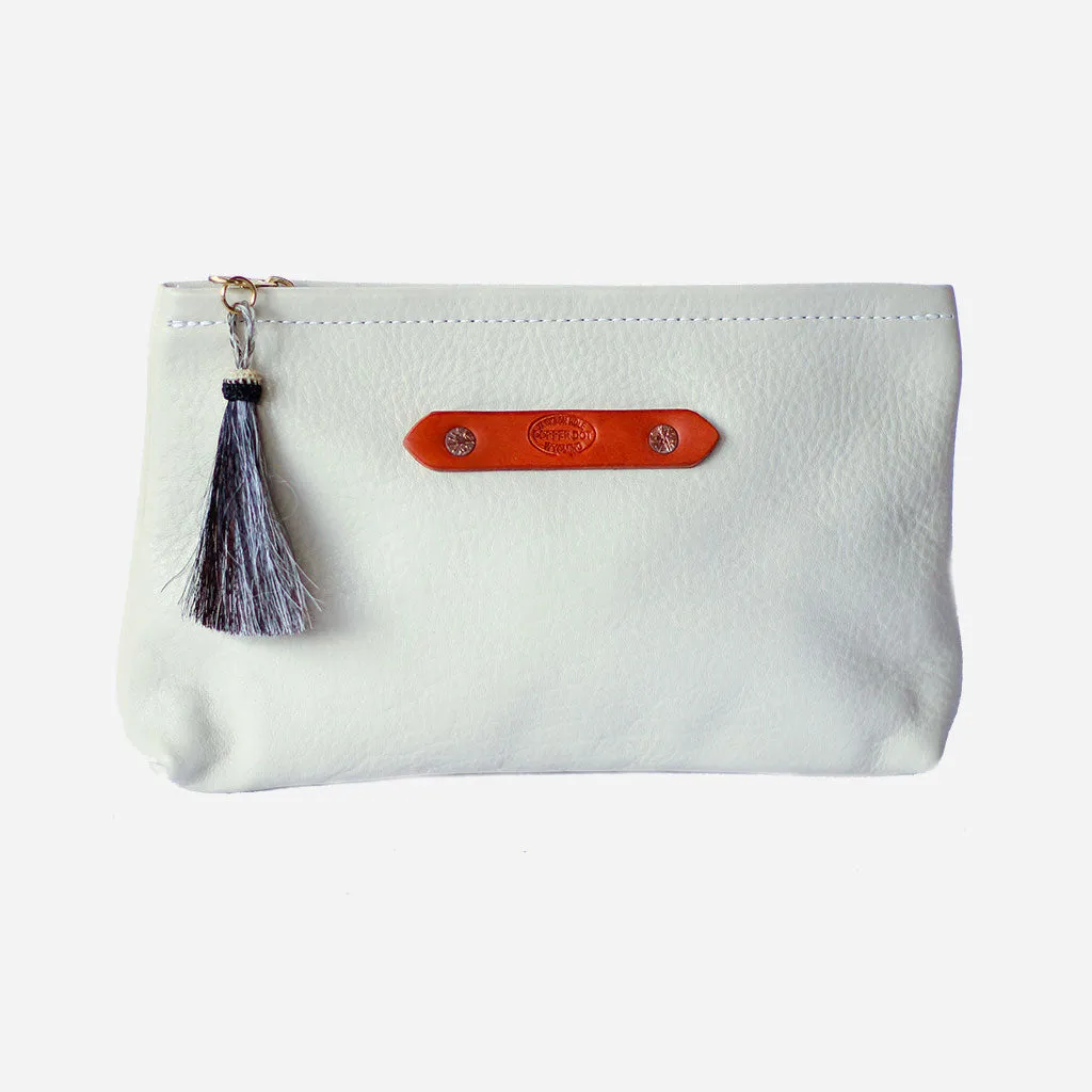 Cream Zippy Clutch