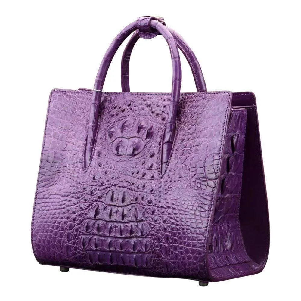 Crocodile Leather  Satchel Shoulder Bag For Women     |  Rossieviren