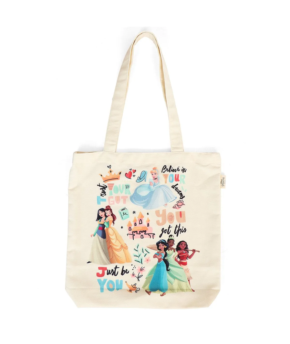 Disney Princess - Off White Color canvas  Shoulder Handbag