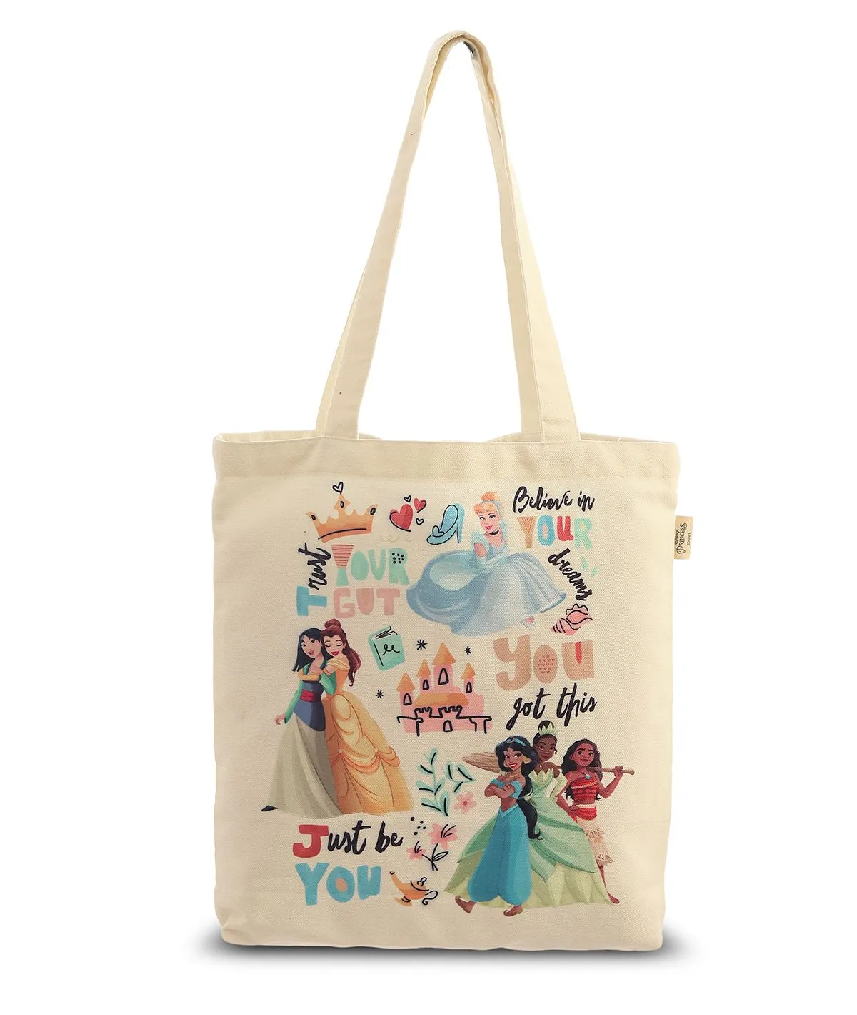 Disney Princess - Off White Color canvas  Shoulder Handbag