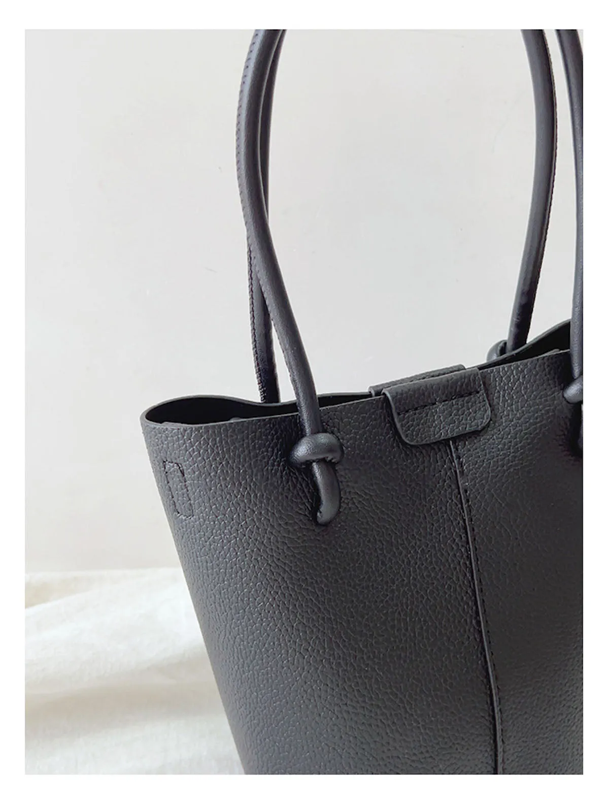 Elena Handbags Chic Leather Bucket Bag