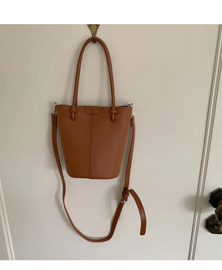 Elena Handbags Chic Leather Bucket Bag