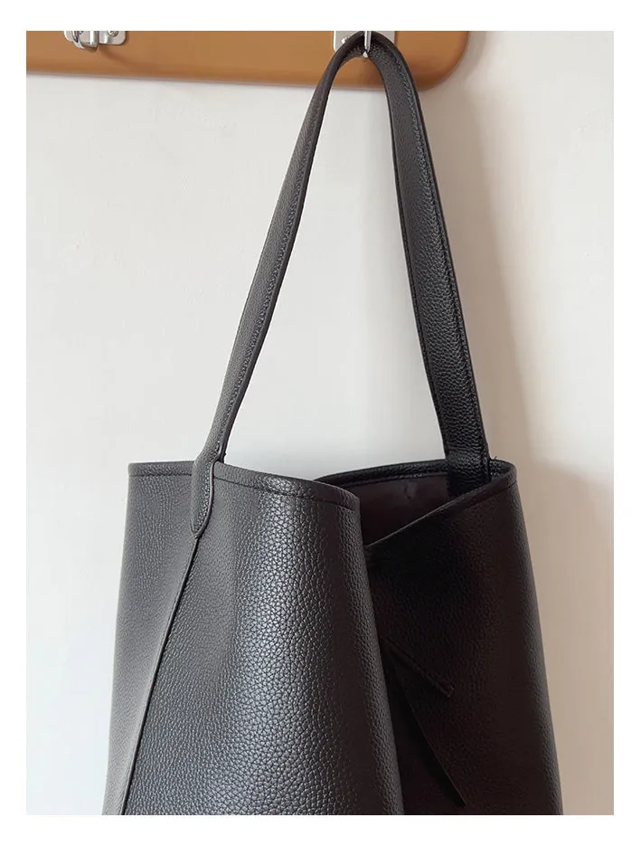 Elena Handbags Chic Leather Bucket Bag