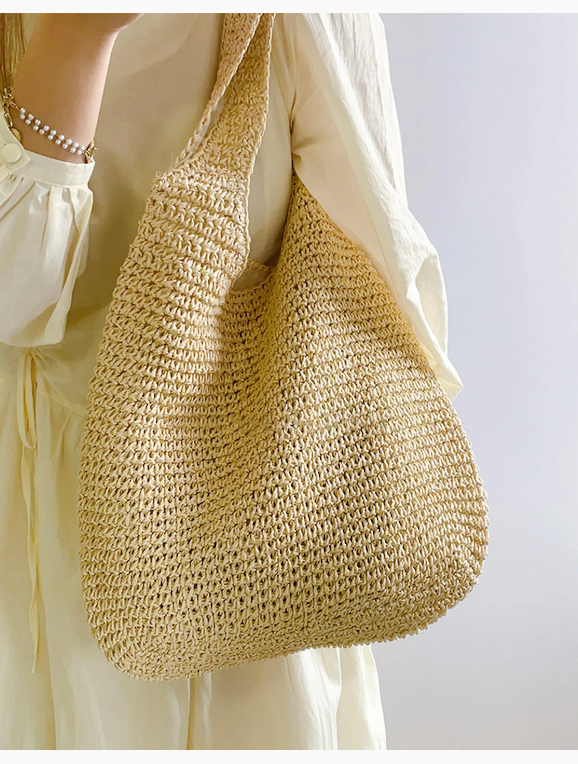 Elena Handbags Chic Straw Woven Bag