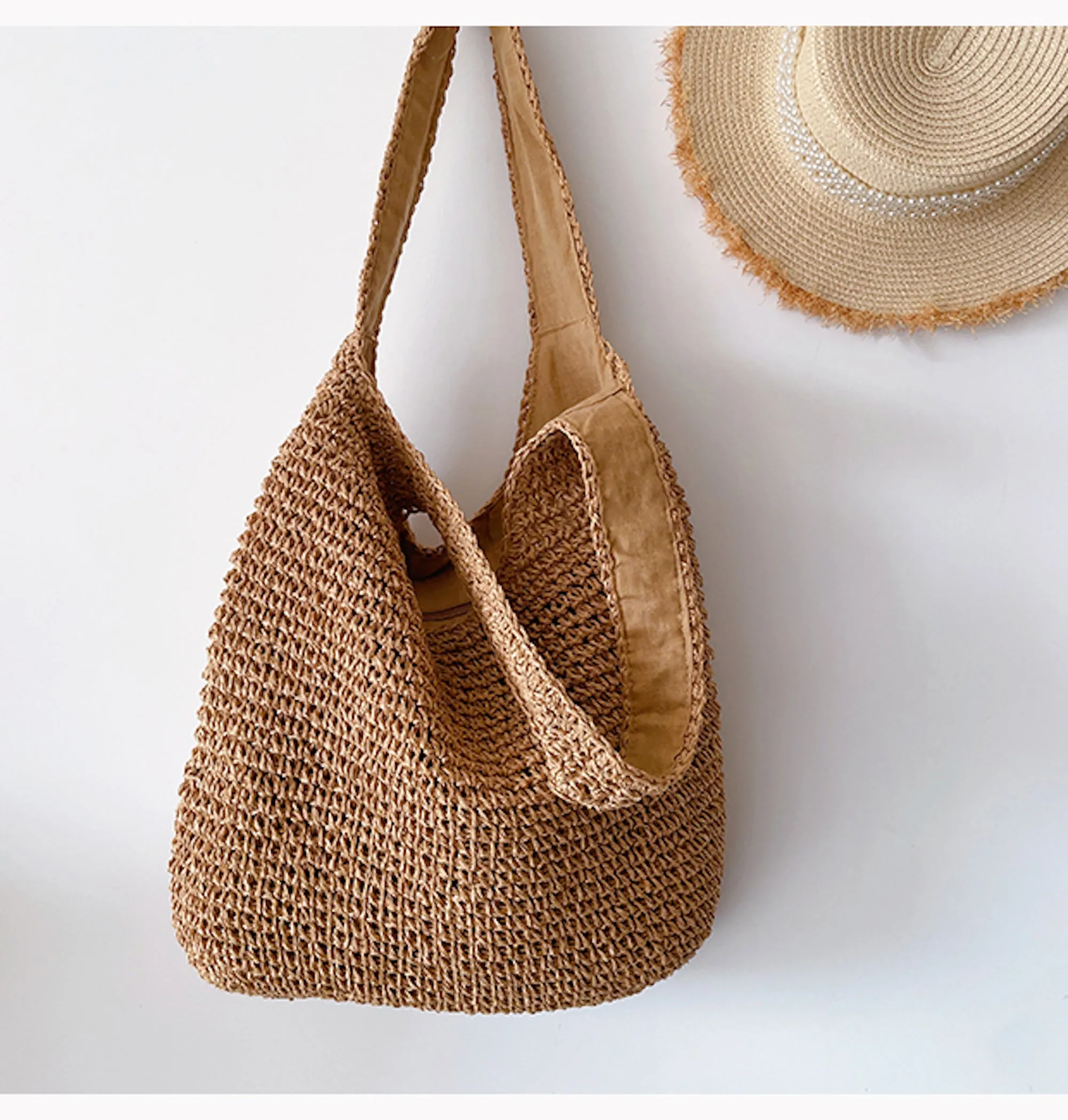 Elena Handbags Chic Straw Woven Bag