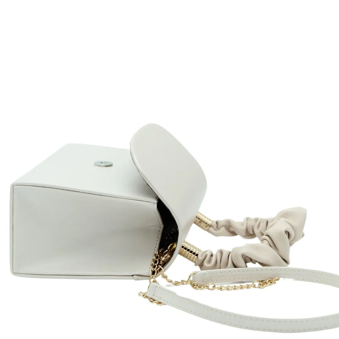 FABUCCI Cream Leather  Handbag