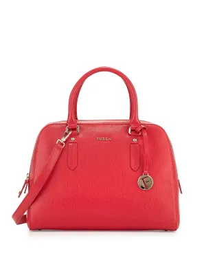 Furla Elena Medium Leather Satchel Bag, Ruby