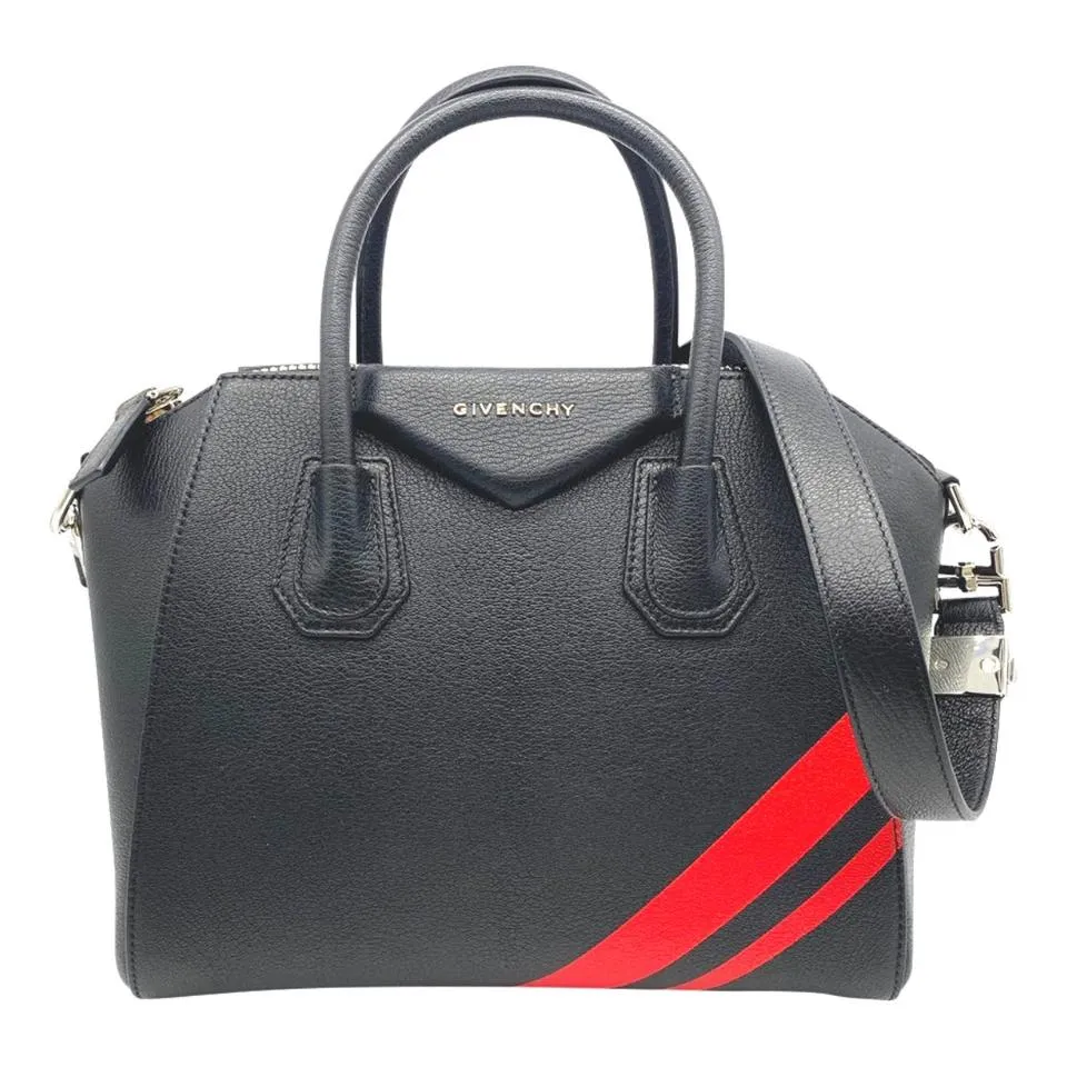 Givenchy Small Antigona Black Leather Shoulder Bag