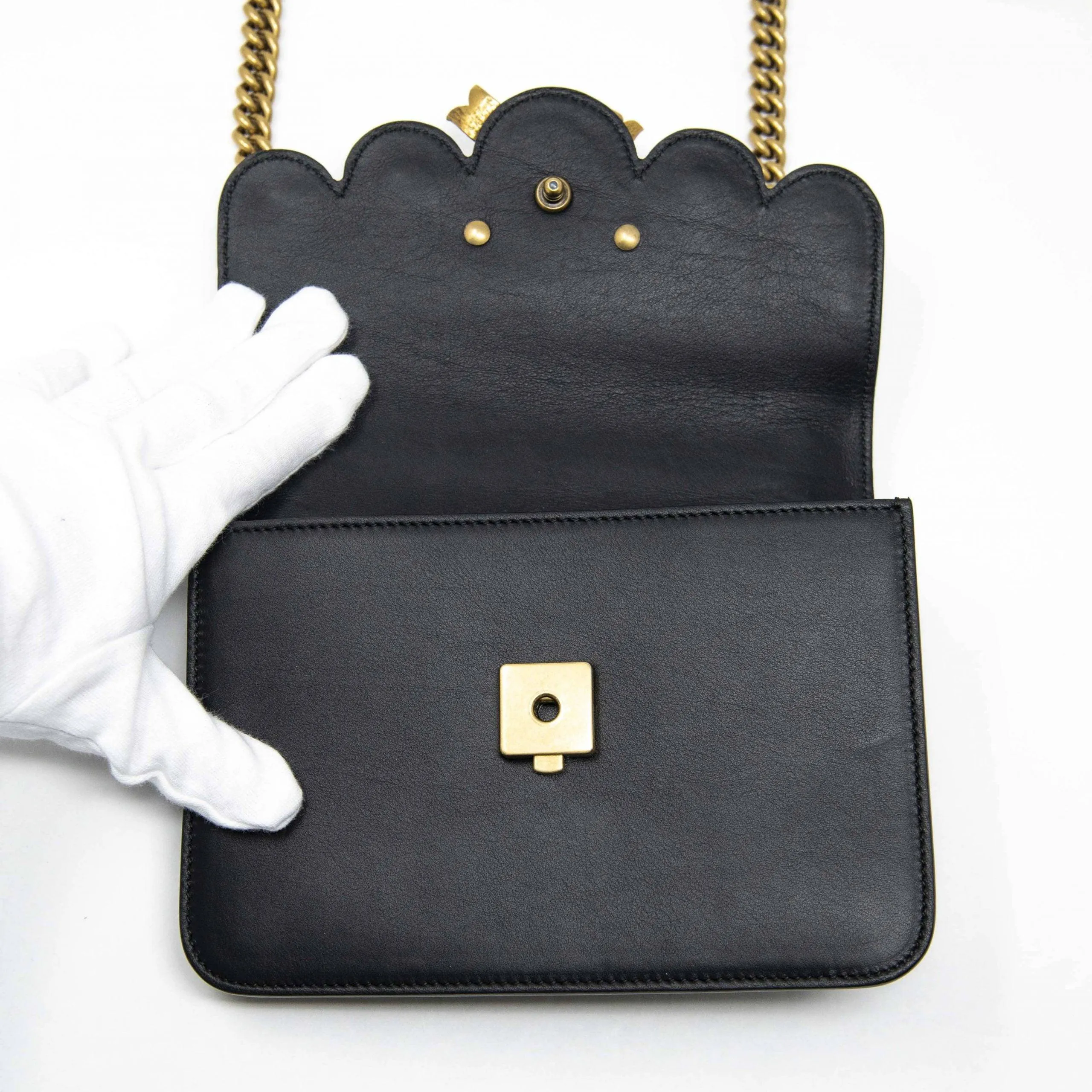 Gucci Black Peony Shoulder Bag