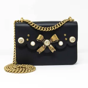 Gucci Black Peony Shoulder Bag