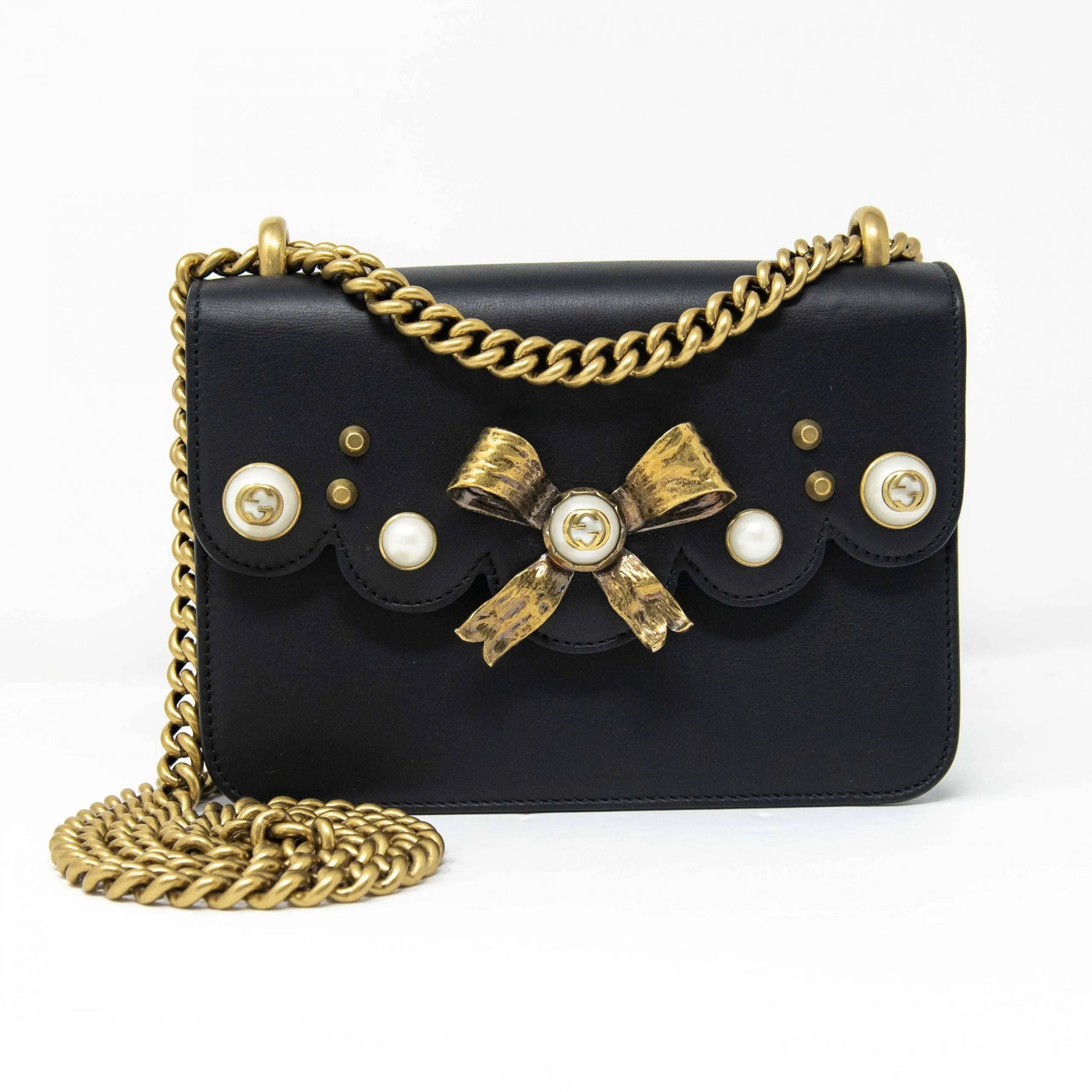 Gucci Black Peony Shoulder Bag