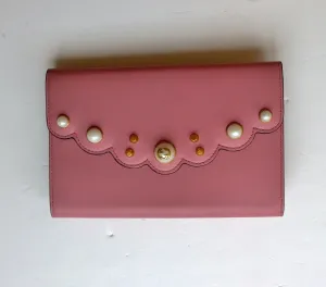 Gucci Peony Pink Leather and Pearl Clutch