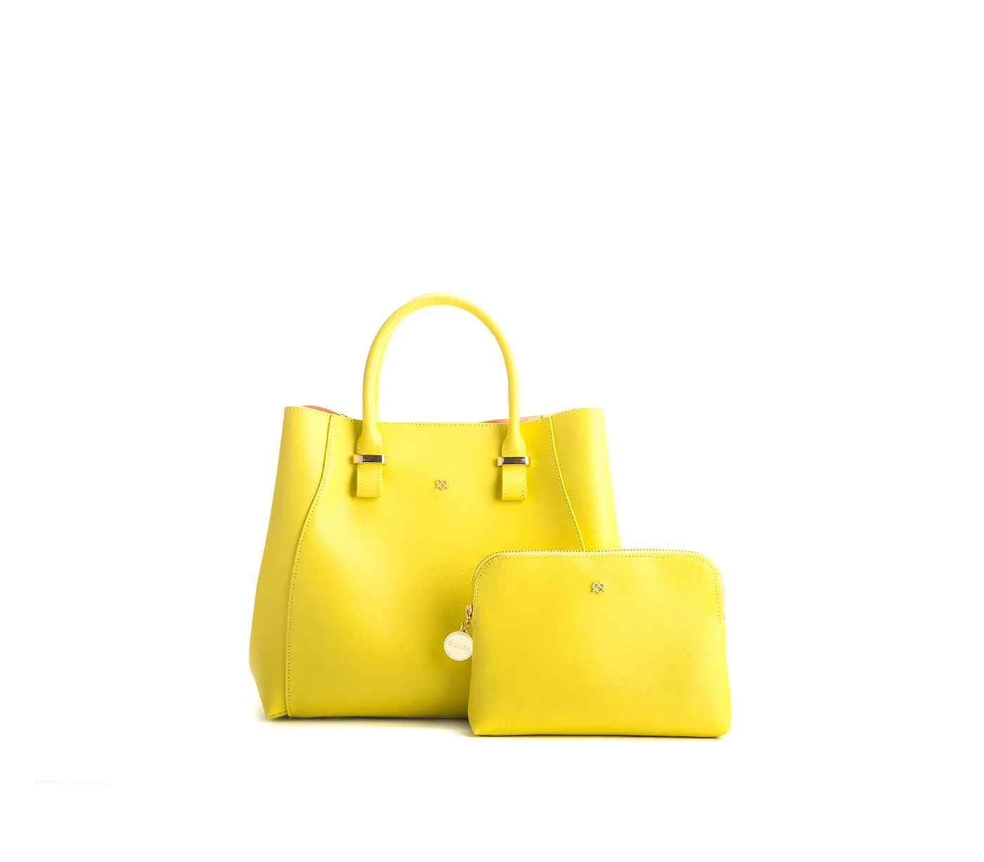 Gunas New York Jane Lemon Yellow Vegan Leather Satchel