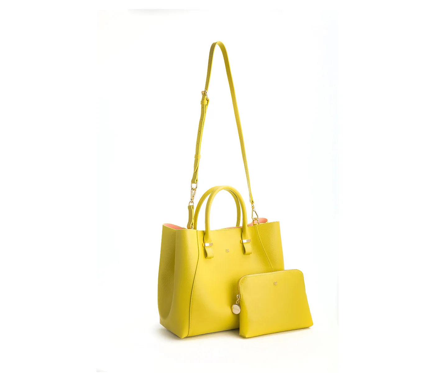 Gunas New York Jane Lemon Yellow Vegan Leather Satchel