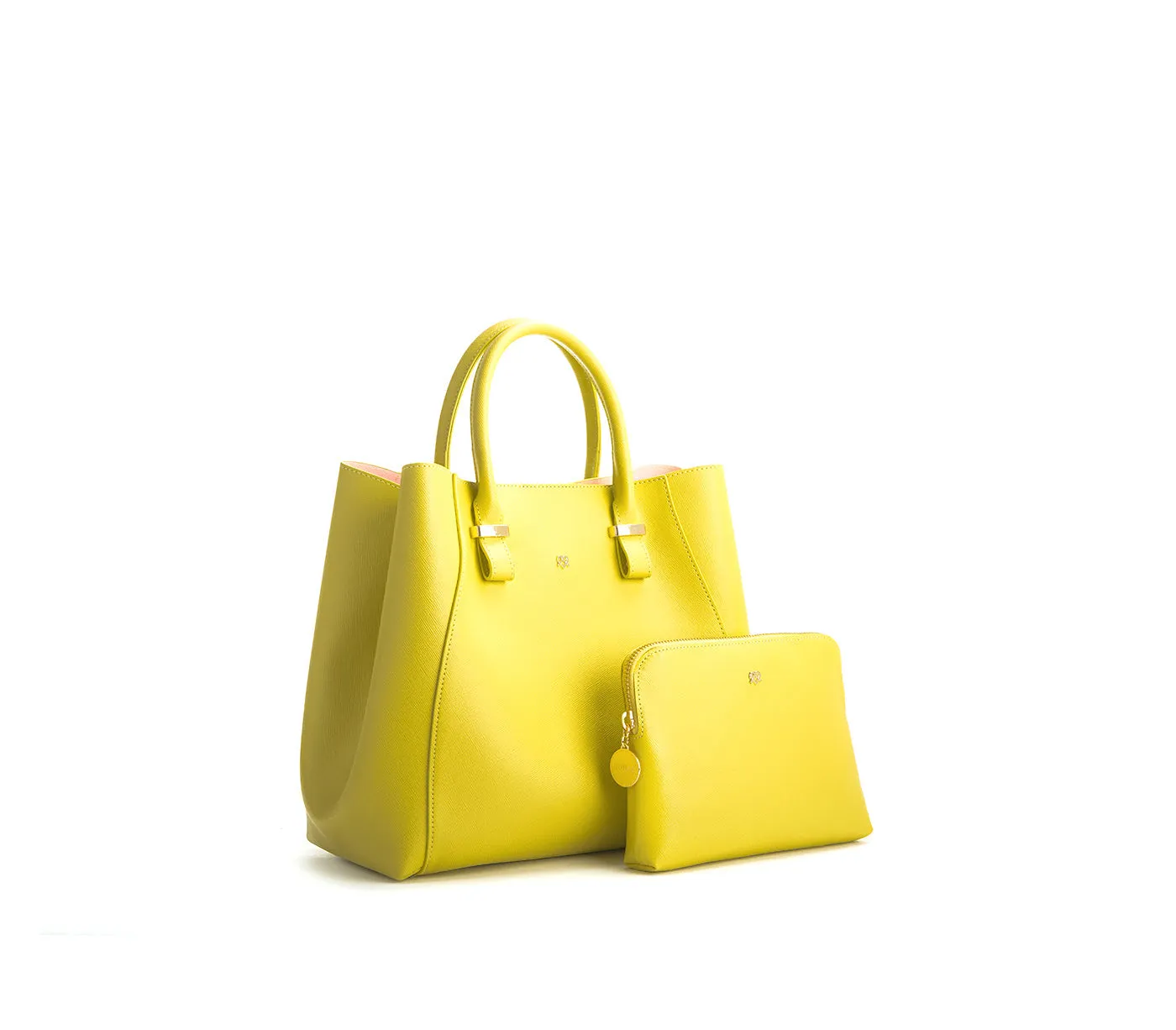 Gunas New York Jane Lemon Yellow Vegan Leather Satchel