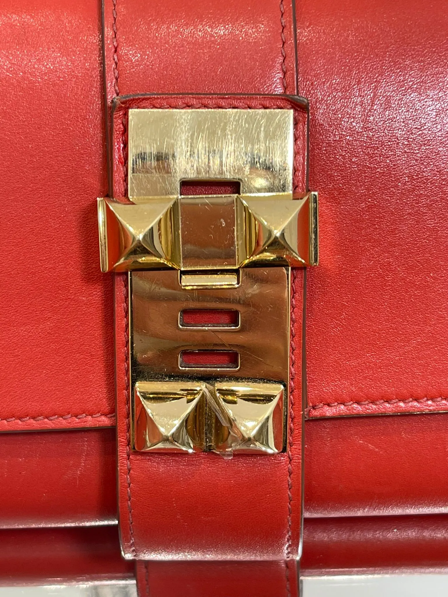 Hermes Leather Medor Clutch Bag