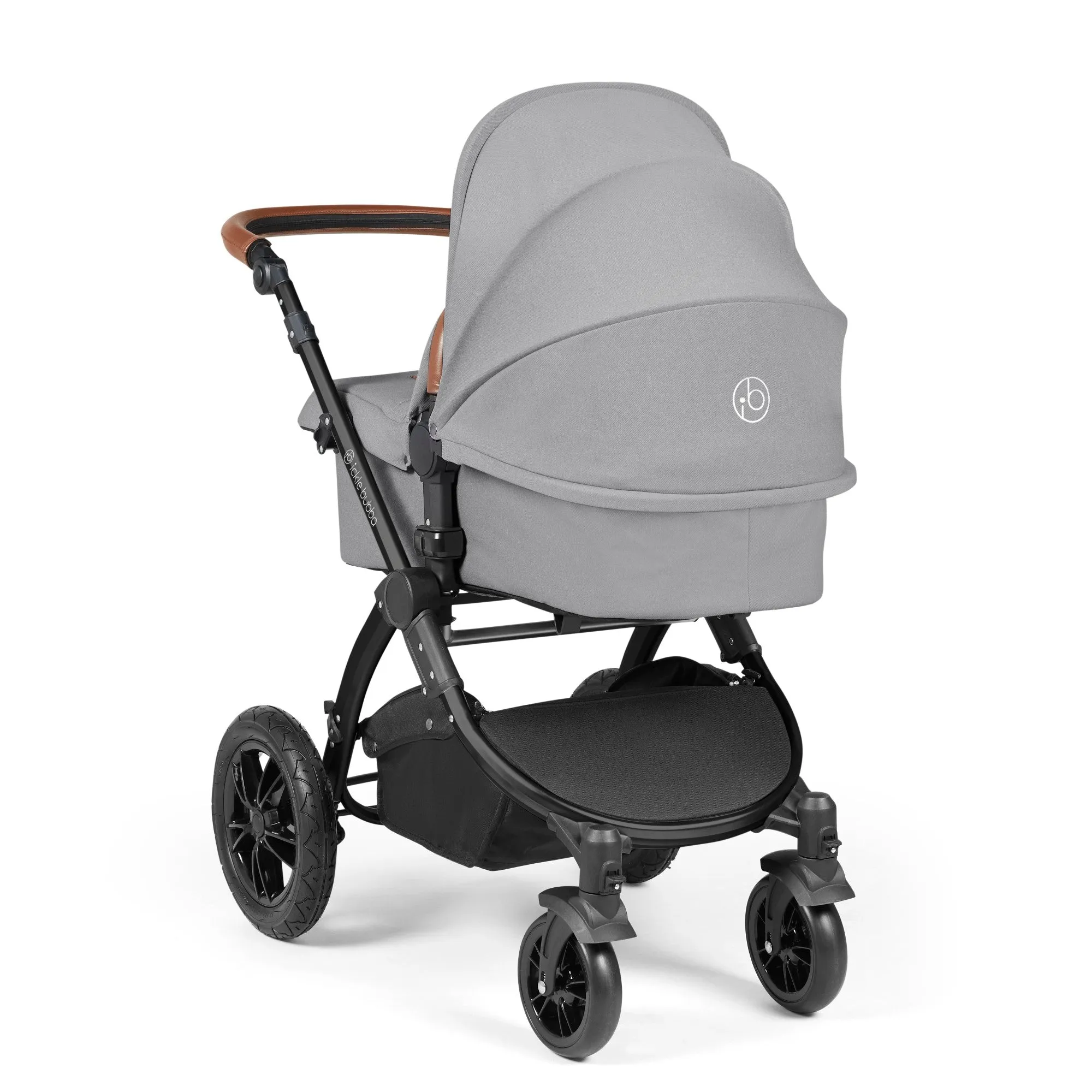 Ickle Bubba Stomp Luxe 2 in 1 Pushchair Pearl Grey on Black