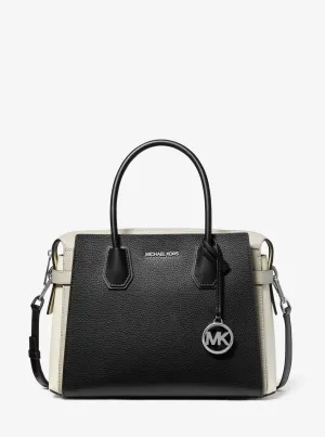 Mercer Medium Color-Block Leather Belted Satchel