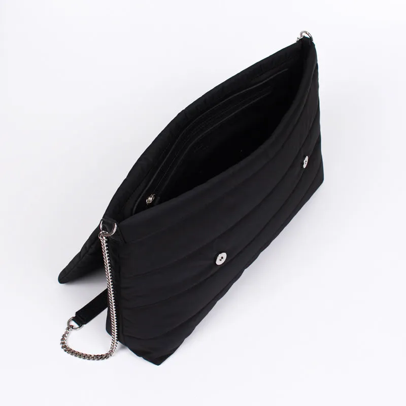 padding clutch shoulder cross bag black