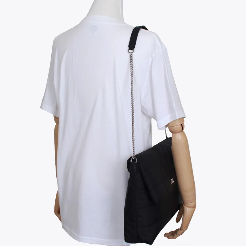 padding clutch shoulder cross bag black