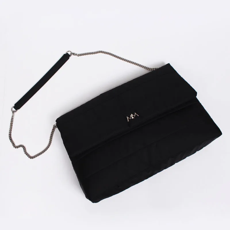 padding clutch shoulder cross bag black