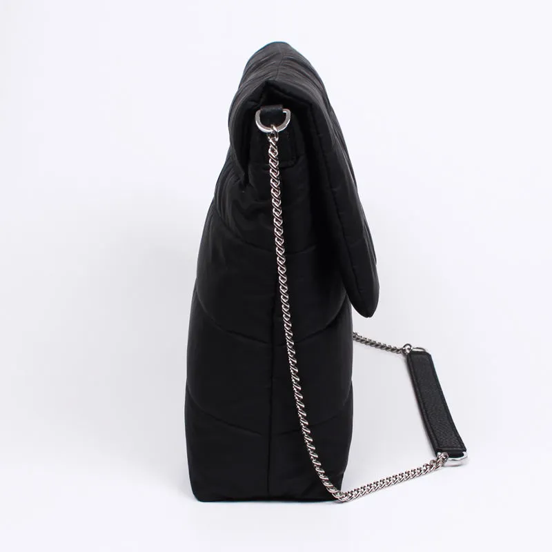 padding clutch shoulder cross bag black