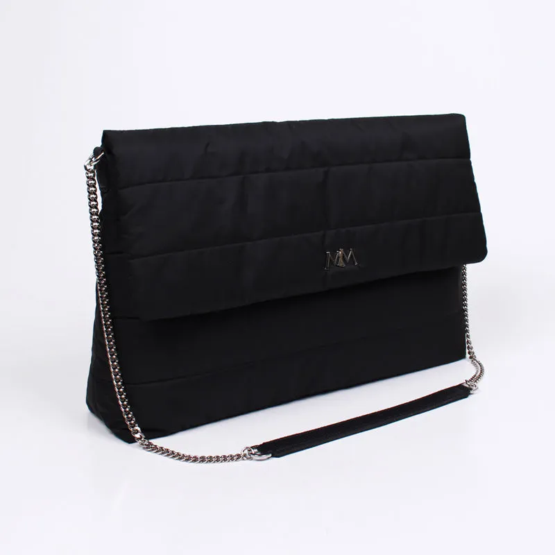 padding clutch shoulder cross bag black