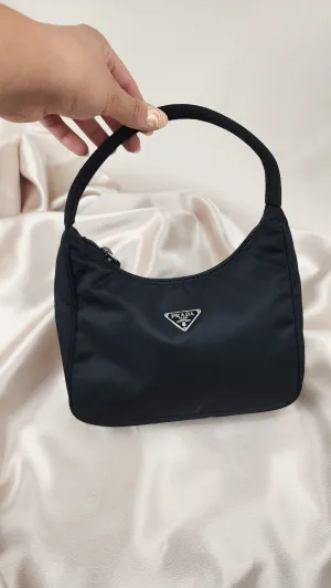 Prada Mini Black Nylon Shoulder Bag - 1312