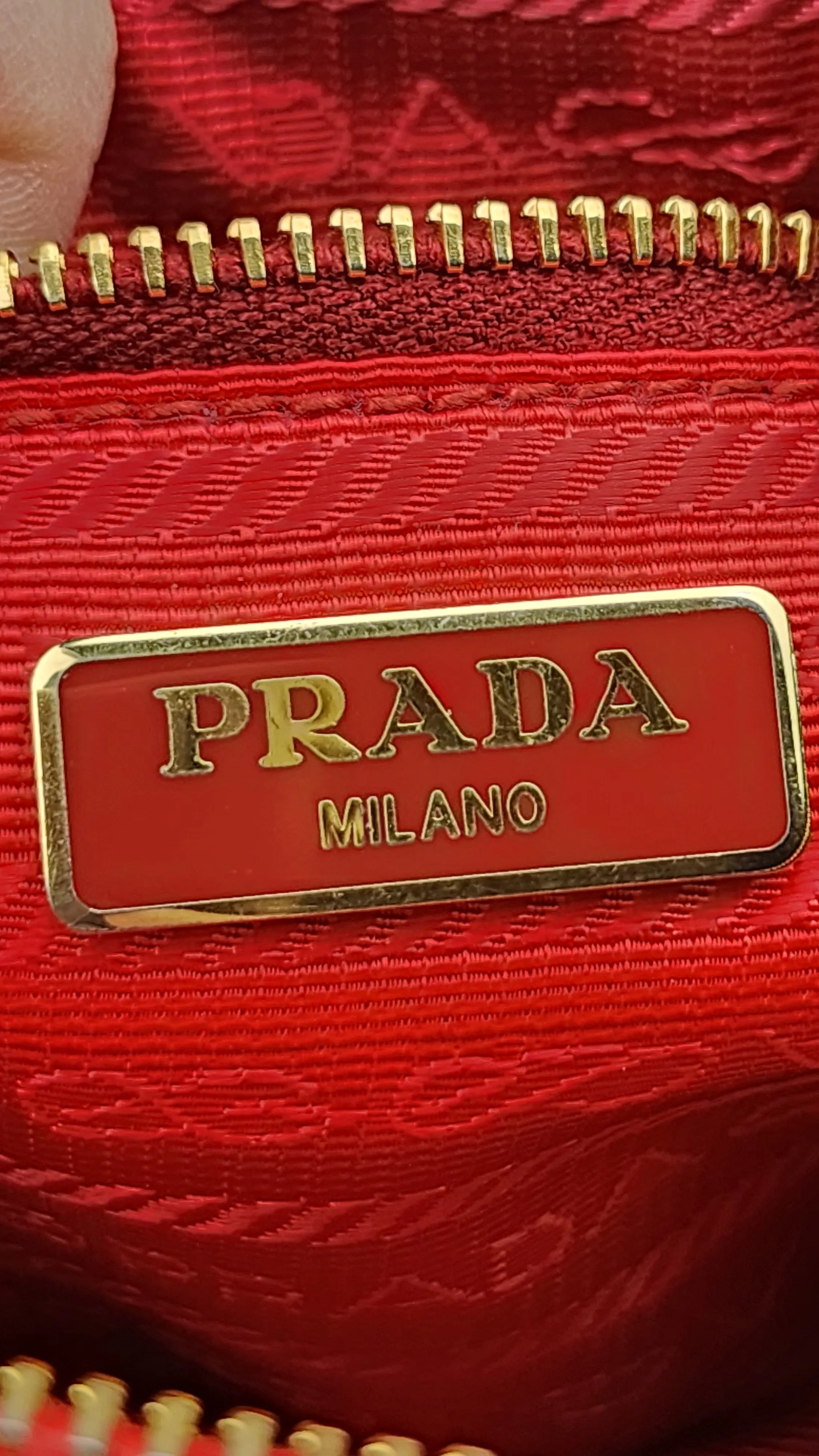 Prada Red Nylon Wristlet Clutch - 1115