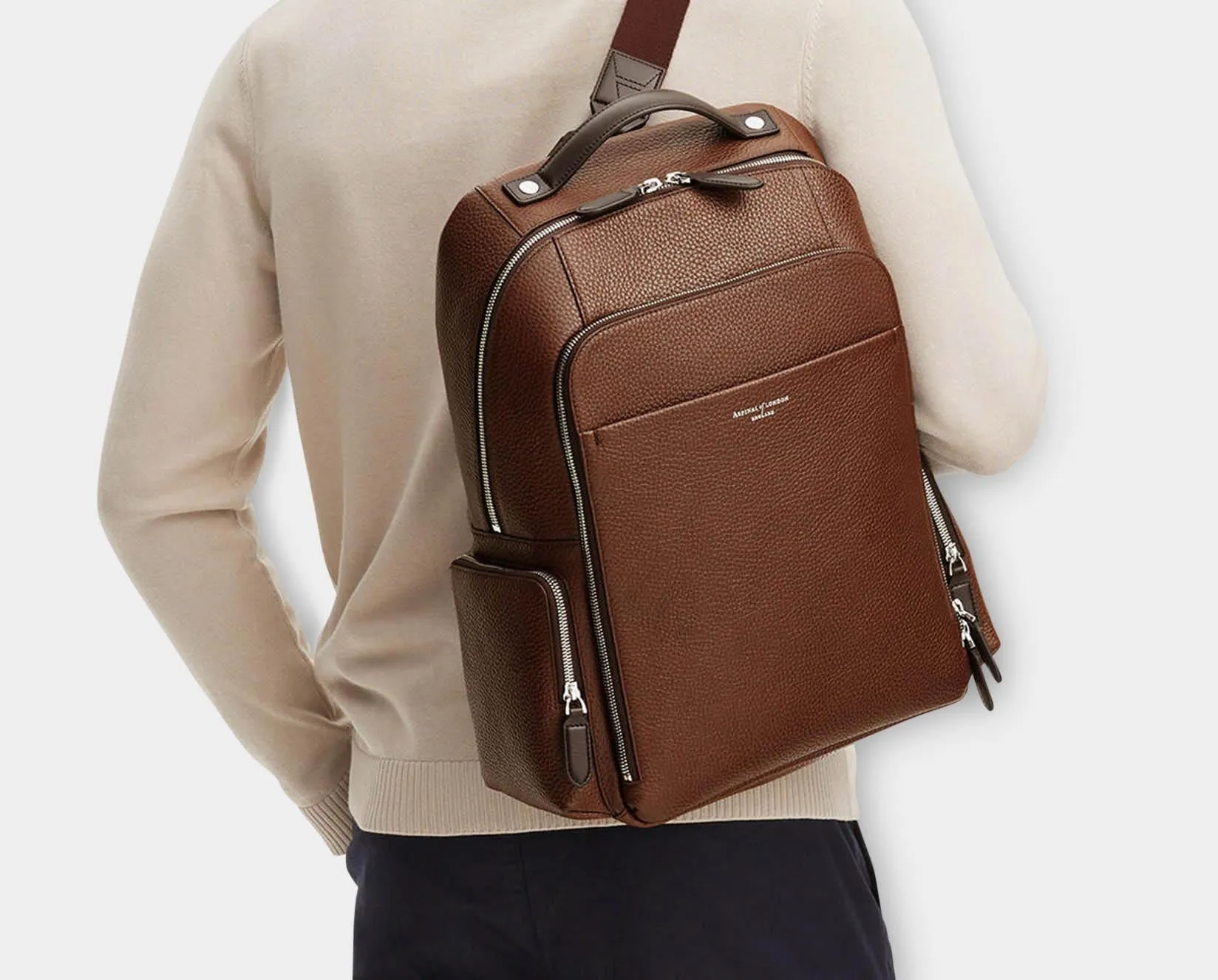 Reporter Zip Backpack - Tobacco Pebble