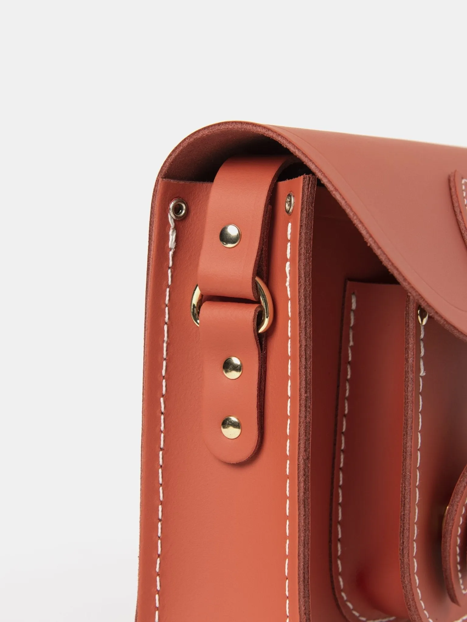 The 11 Inch Satchel - Burning Ember Matte with Contrast Stitch