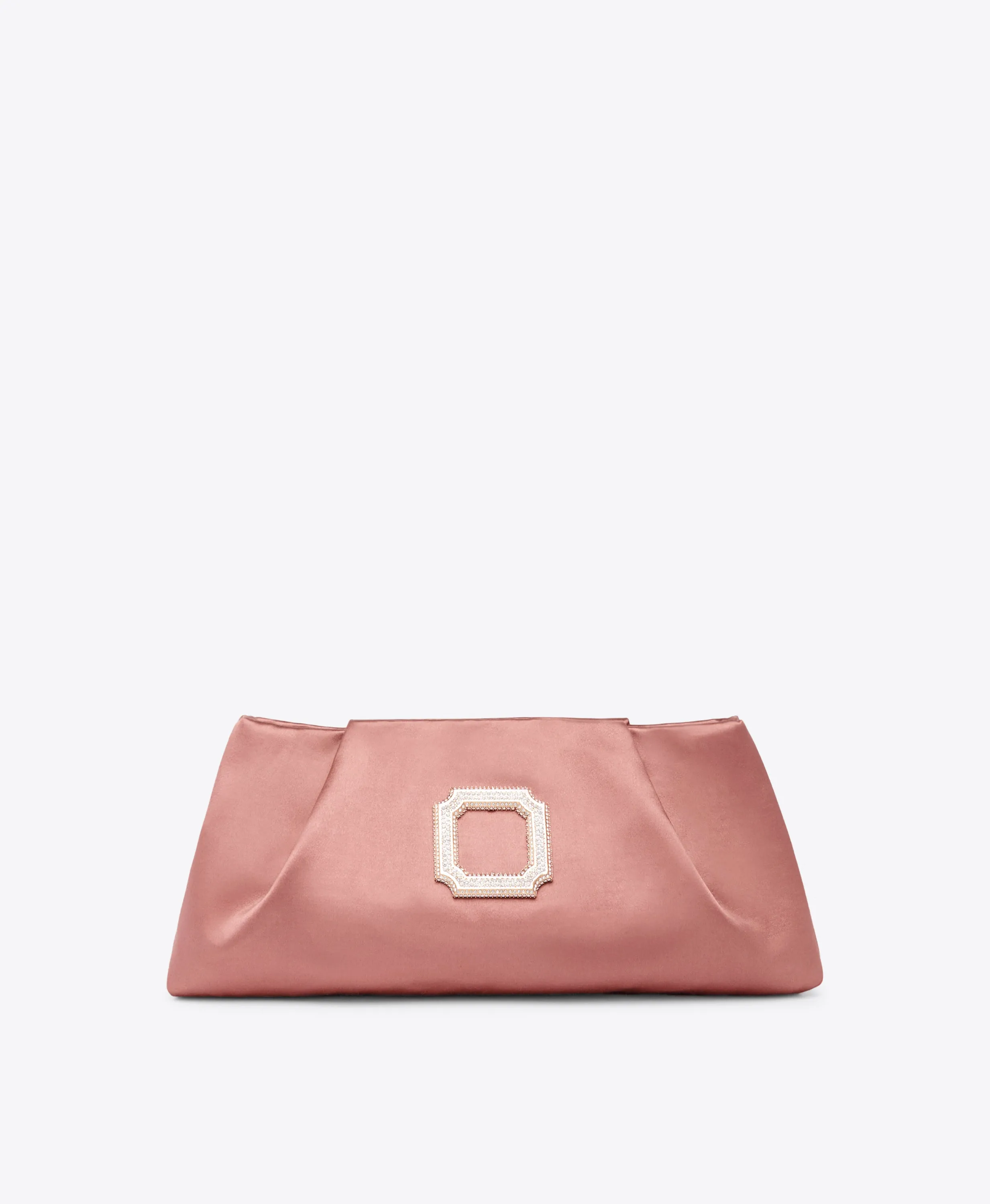 Vittoria Pink Satin Clutch Bag