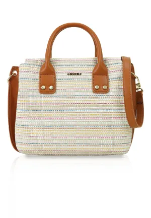 VOIR ROXY Woven Top Handle Satchel Bag