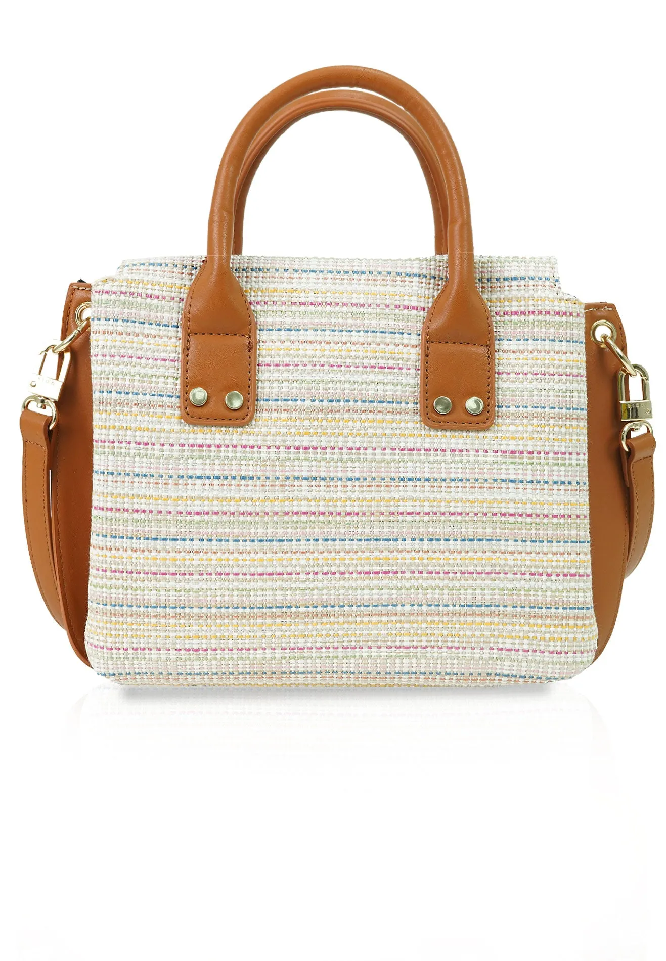 VOIR ROXY Woven Top Handle Satchel Bag